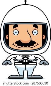 A cartoon astronaut man smiling.