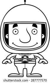 A cartoon astronaut man smiling.
