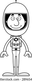 A cartoon astronaut man smiling.