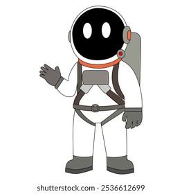 Cartoon Astronaut  Man Vector Illustration 