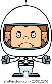 A cartoon astronaut monkey looking angry.