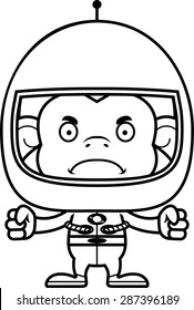 A cartoon astronaut monkey looking angry.