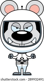 A cartoon astronaut mouse looking angry.