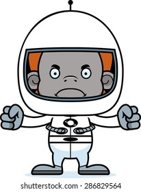 A cartoon astronaut orangutan looking angry.
