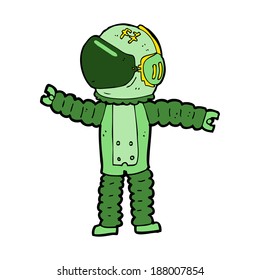 astronauta de dibujos animados de alcance