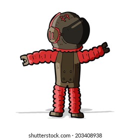 astronauta de dibujos animados de alcance