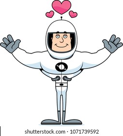 A cartoon astronaut ready to give a hug.