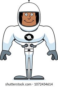 A cartoon astronaut smiling.