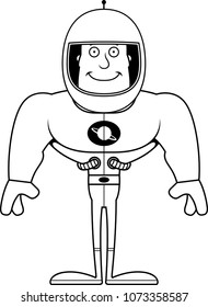 A cartoon astronaut smiling.