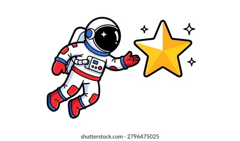 Cartoon astronaut in space suit