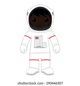 Cartoon Astronaut In A Space Suit