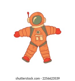 Cartoon astronaut. Space suit isolated on white background. Vector illustration