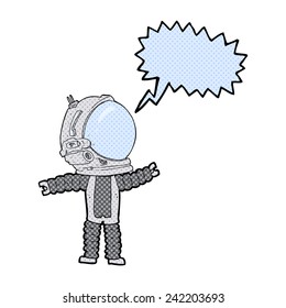 cartoon astronaut with speech bubble
