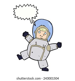 cartoon astronaut with speech bubble