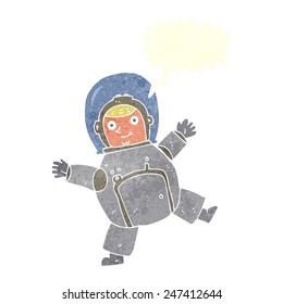cartoon astronaut with speech bubble