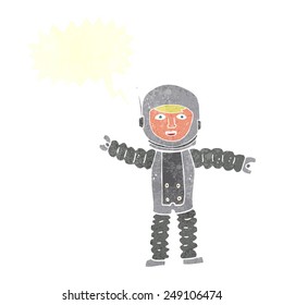 cartoon astronaut with speech bubble
