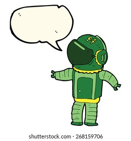cartoon astronaut with speech bubble