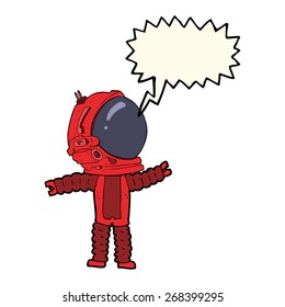 cartoon astronaut with speech bubble