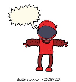 cartoon astronaut with speech bubble