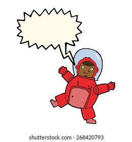 cartoon astronaut with speech bubble