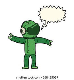cartoon astronaut with speech bubble