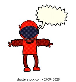 cartoon astronaut with speech bubble