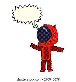 cartoon astronaut with speech bubble