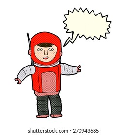 cartoon astronaut with speech bubble