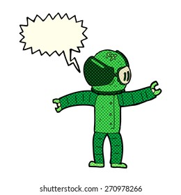 cartoon astronaut with speech bubble