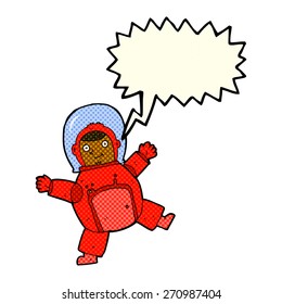cartoon astronaut with speech bubble