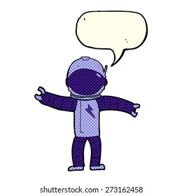 cartoon astronaut with speech bubble