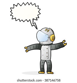 cartoon astronaut with speech bubble