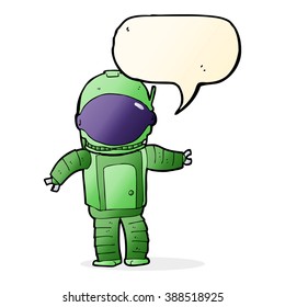 cartoon astronaut with speech bubble