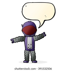cartoon astronaut with speech bubble
