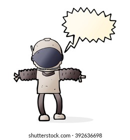 cartoon astronaut with speech bubble