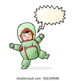 cartoon astronaut with speech bubble