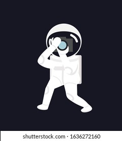 cartoon astronaut Taking camera vector