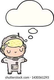 cartoon astronaut with thought bubble