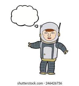 cartoon astronaut with thought bubble