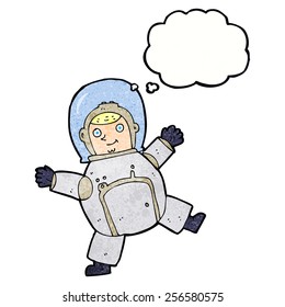 cartoon astronaut with thought bubble