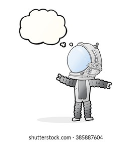 cartoon astronaut with thought bubble
