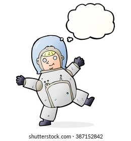 cartoon astronaut with thought bubble