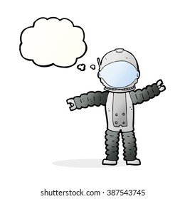 cartoon astronaut with thought bubble