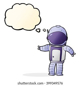 cartoon astronaut with thought bubble