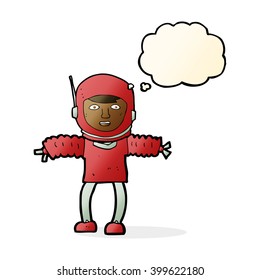 cartoon astronaut with thought bubble