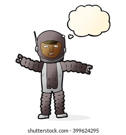cartoon astronaut with thought bubble