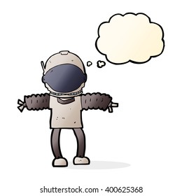 cartoon astronaut with thought bubble