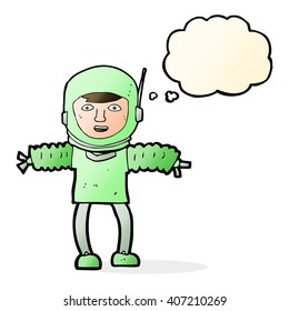 cartoon astronaut with thought bubble
