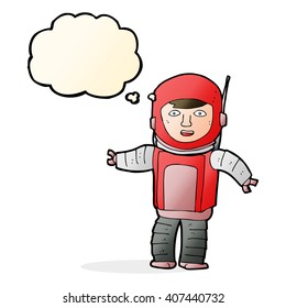 cartoon astronaut with thought bubble