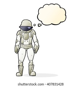 cartoon astronaut with thought bubble
